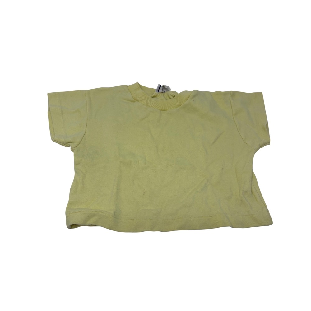 Vintage Jet Set Kids Pale Yellow Short Sleeve T-Shirt 6-12 mos Boxy Cotton Blend